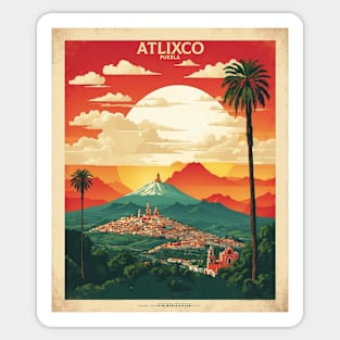 Atlixco Puebla Mexico Sunset Tourism Travel Vintage Poster Sticker